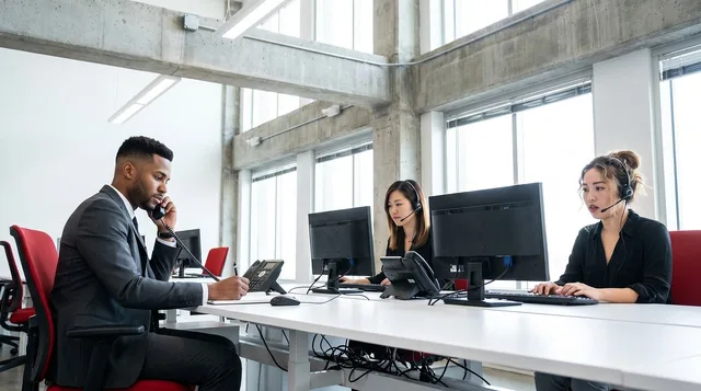 office, call center, customer service, teamwork, technology, communication, professional, support, modern, collaboration, productive, computer, headset, telephone, workplace, diversity, employees, discussion, corporate, work. Checking workload distribution across support channels